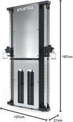 ATLETICA Monolit | Wandzugstation | Duale Kabelzugstation | Nur 21cm Gerätetiefe | Passt in jeden Raum 2x60kg Gewichtsblöcke