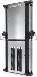 ATLETICA Monolit | Wandzugstation | Duale Kabelzugstation | Nur 21cm Gerätetiefe | Passt in jeden Raum 2x60kg Gewichtsblöcke