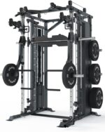 ATLETICA Fortress Multipresse Set | Target | Kraftstation mit B6 Hantelbank, Jammer Arms, Smith Machine & 360° Cable Cross | Kabelzug mit 180kg Steckgewichten