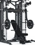 ATLETICA Fortress Multipresse Set | Target | Kraftstation mit B6 Hantelbank, Jammer Arms, Smith Machine & 360° Cable Cross | Kabelzug mit 180kg Steckgewichten