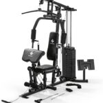 FitEngine Kraftstation | Multifunktions-Homegym für den ganzen Körper | Gewichte bis zu 67 kg einstellbar, mit Latzugstange, Beinpresse, Bizepscurl-Polster u.v.m. | Hochwertiges Stahlmaterial