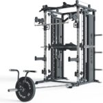 ATLETICA Fortress Multipresse Set | Target | Kraftstation mit B6 Hantelbank, Jammer Arms, Smith Machine & 360° Cable Cross | Kabelzug mit 180kg Steckgewichten