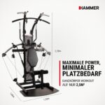 HAMMER Kraftstation BioForce Extreme Pro, Fitnessstation für zu Hause, mit TNT-Widerstandstechnologie, Fitness-Tower mit 125 kg Zuggewicht, über 140 Übungen