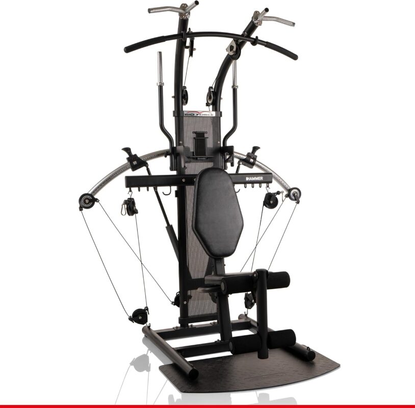 HAMMER Kraftstation BioForce Extreme Pro, Fitnessstation für zu Hause, mit TNT-Widerstandstechnologie, Fitness-Tower mit 125 kg Zuggewicht, über 140 Übungen