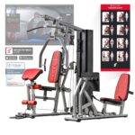 Sportstech Kraftstation HGX100/HGX300 Multifunktions-Homegym – über 45 Übungen Ganzkörper, Latzugturm, Kabelturm, Butterfly, Bankdrücken & Beinstrecker, bis 80 kg Gewichtsblock, für Zuhause