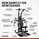 Hammer Kraftstation Bio Force Extreme Sixpack Plus - Ganzkörpertrainer mit über 100 Übungen mit 125 kg Gesamtwiderstand, Fitnessstation, Tablethalter, Ganzkörpertrainer