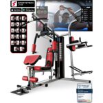 Sportstech Kraftstation für Zuhause HGX150/HGX200, Multifunktions-Homegym mit Latzug, Butterfly, Stepper & Powertower, Fitnessstation, 70kg Trainingsgewicht für Ganzkörpertraining & Muskelaufbau