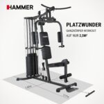 HAMMER Ultra Kraftstation, schwarz, 167 x 105 x 200 cm - Fitnessgeräte für Zuhause, Krafttraining, Fitnessstation, Home Gym