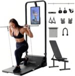 Speediance Smart Home Gym System, Gym Monster Multifunktionale Smith Maschine Home Gym Power Cage, Tragbare Kabelmaschine für Home Workout, Ganzkörper-Krafttraining Fitness
