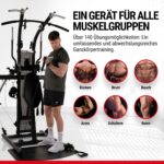 HAMMER Kraftstation BioForce Extreme Pro, Fitnessstation für zu Hause, mit TNT-Widerstandstechnologie, Fitness-Tower mit 125 kg Zuggewicht, über 140 Übungen