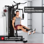 HAMMER Kraftstation Ferrum TX2 - Butterfly Trainer mit Kabelzug, mit Latzugstange, Beinpresse für Zuhause, Bizeps & Trizeps Trainingsgerät, über 45 Übungen für Bauch, Rücken & Co, 150 x 120 x 198 cm