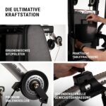 HAMMER Kraftstation BioForce Extreme Pro, Fitnessstation für zu Hause, mit TNT-Widerstandstechnologie, Fitness-Tower mit 125 kg Zuggewicht, über 140 Übungen