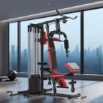 SPORTNOW Kraftstation, Multifunktionale Fitnessstation mit Butterfly- & Latzugstange, Curler, Brustpresse, Sit-Up-Bank, Fitnessgerät mit 65 kg Gewichtsblöcken, Schutzabdeckung, für Zuhause, Schwarz