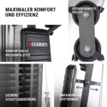 HAMMER Ultra Kraftstation, schwarz, 167 x 105 x 200 cm - Fitnessgeräte für Zuhause, Krafttraining, Fitnessstation, Home Gym