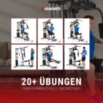 HAMMER Ultra Kraftstation, schwarz, 167 x 105 x 200 cm - Fitnessgeräte für Zuhause, Krafttraining, Fitnessstation, Home Gym