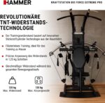 HAMMER Kraftstation BioForce Extreme Pro, Fitnessstation für zu Hause, mit TNT-Widerstandstechnologie, Fitness-Tower mit 125 kg Zuggewicht, über 140 Übungen