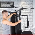 HAMMER Kraftstation Ferrum TX2 - Butterfly Trainer mit Kabelzug, mit Latzugstange, Beinpresse für Zuhause, Bizeps & Trizeps Trainingsgerät, über 45 Übungen für Bauch, Rücken & Co, 150 x 120 x 198 cm