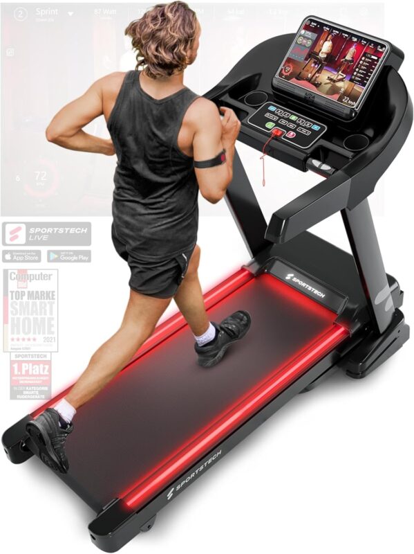 Sportstech, Laufband für Zuhause klappbar + 150 kg Nutzergewicht F37s