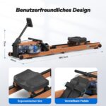 MERACH Rudergerät für Zuhause, Wasser-Rudergerät aus Holz, 180° klappbar