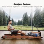 MERACH Rudergerät für Zuhause, Wasser-Rudergerät aus Holz, 180° klappbar