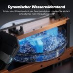 MERACH Rudergerät für Zuhause, Wasser-Rudergerät aus Holz, 180° klappbar