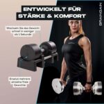 BRAINGAIN Verstellbare Kurzhantel Set 23,5kg / 32,5kg – Jetzt mit 34mm Gen 4-Griff – Gewichte in 1 Sek wechseln – Platzsparendes Homegym – Mehrere Gewichte in einem – Chrom/Schwarz